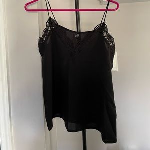Black lace trim tank